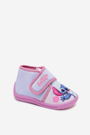 Chanclas infantiles con velcro STITCH rosas