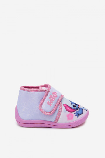 Chanclas infantiles con velcro STITCH rosas 2
