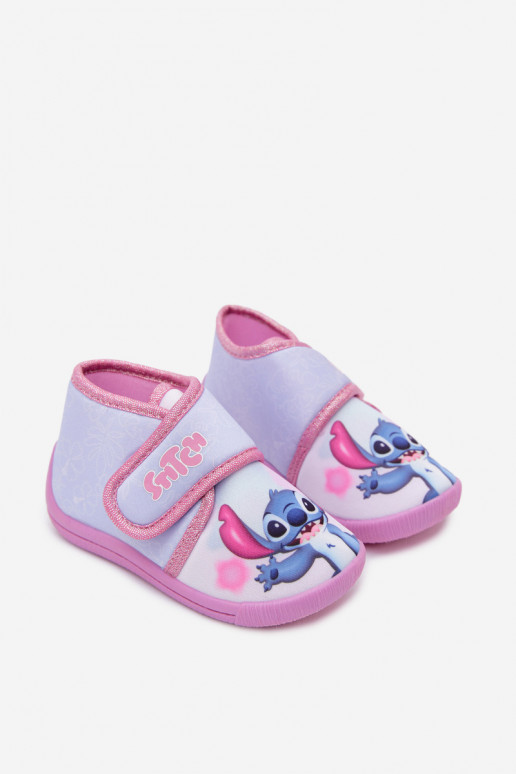 Chanclas infantiles con velcro STITCH rosas
