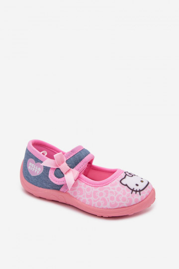 Chanclas infantiles con velcro HELLO KITTY rosas