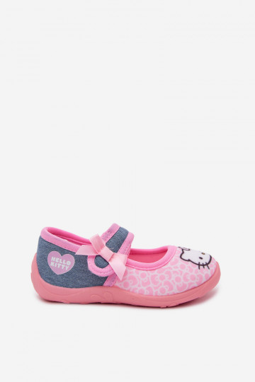 Chanclas infantiles con velcro HELLO KITTY rosas 2