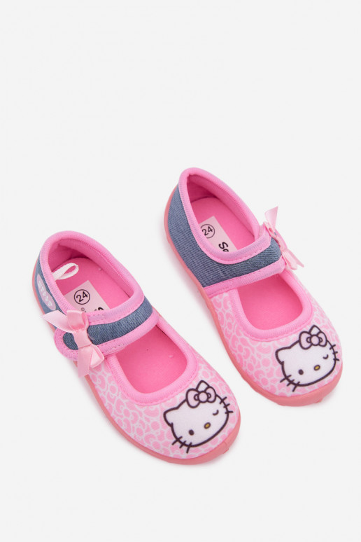Chanclas infantiles con velcro HELLO KITTY rosas