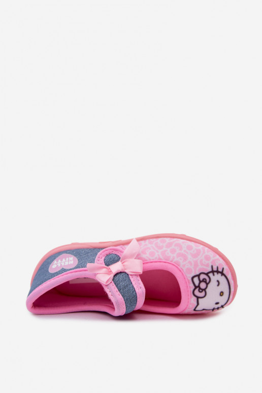 Chanclas infantiles con velcro HELLO KITTY rosas