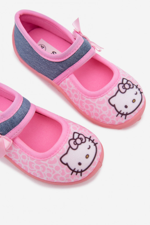 Chanclas infantiles con velcro HELLO KITTY rosas