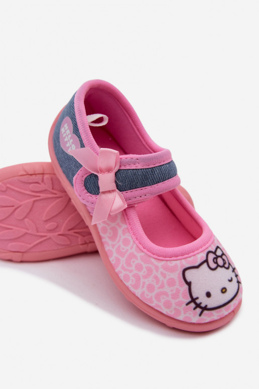 Chanclas infantiles con velcro HELLO KITTY rosas
