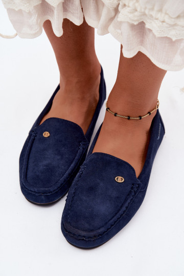 Mocasines de hombre azul oscuro de ante sintético Tai turirilla