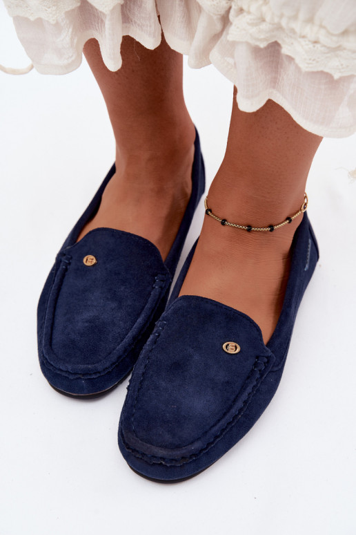 Mocasines de hombre azul oscuro de ante sintético Tai turirilla