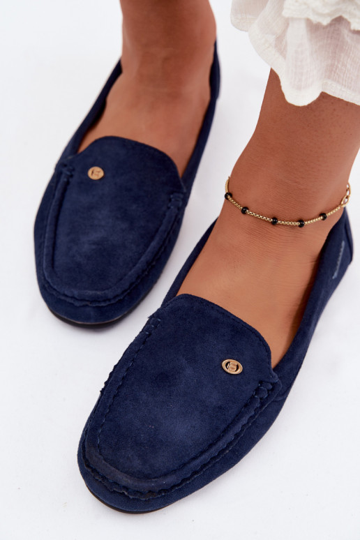 Mocasines de hombre azul oscuro de ante sintético Tai turirilla