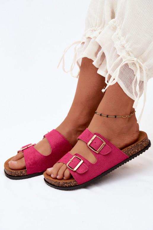 Zapatillas de mujer rosas con hebillas Brigid