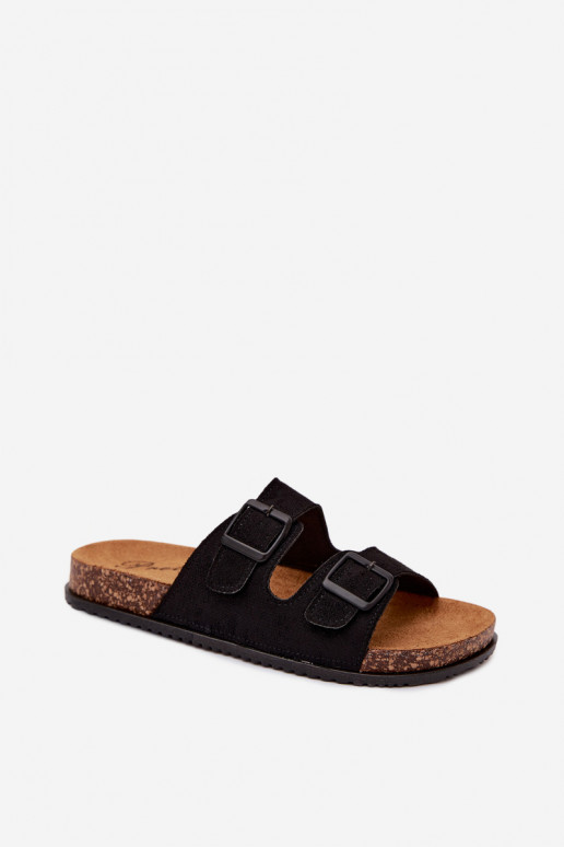 Zapatillas de mujer negras con hebillas Brigid