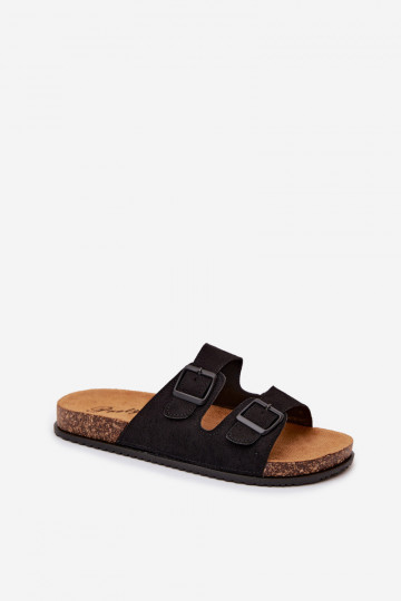 Zapatillas de hombre negras con hebillas Ruby