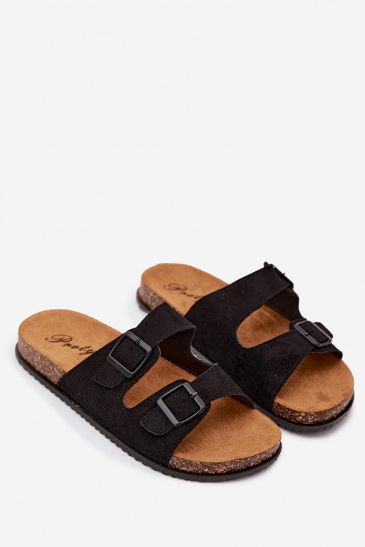 Zapatillas de hombre negras con hebillas Ruby
