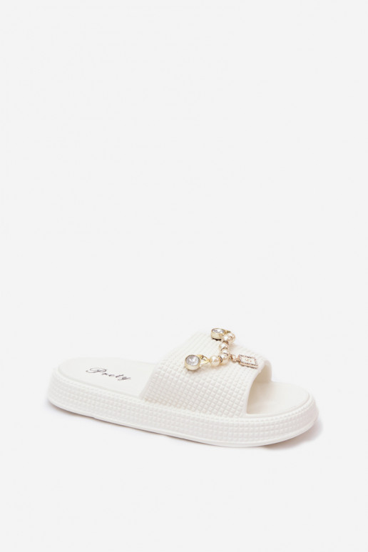 Zapatillas de mujer blancas ligeras con adornos Rosehip