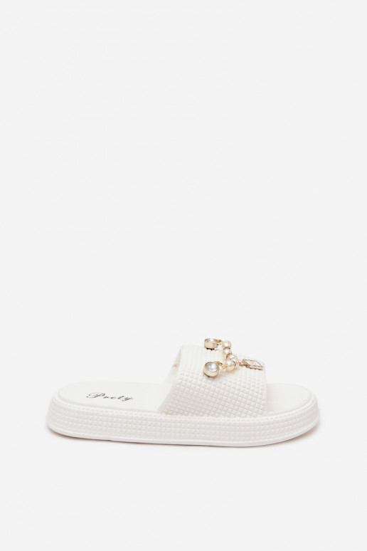 Zapatillas de mujer blancas ligeras con adornos Rosehip