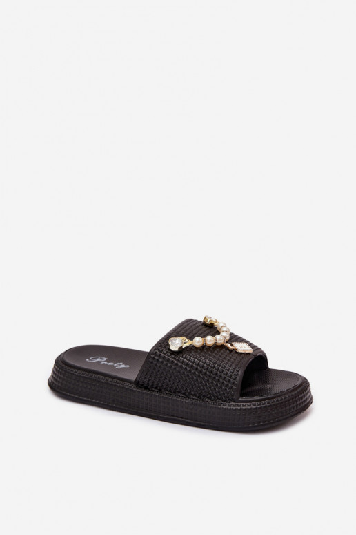 Zapatillas de mujer negras ligeras con adornos Rosehip