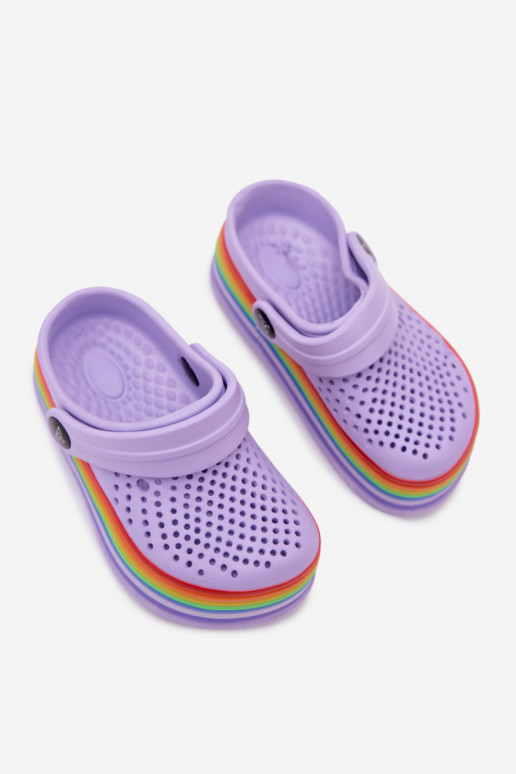 Zuecos ligeros morados para niños con correas Tansy