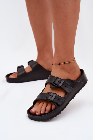 Chanclas ligeras negras para mujer con hebillas Calico 2