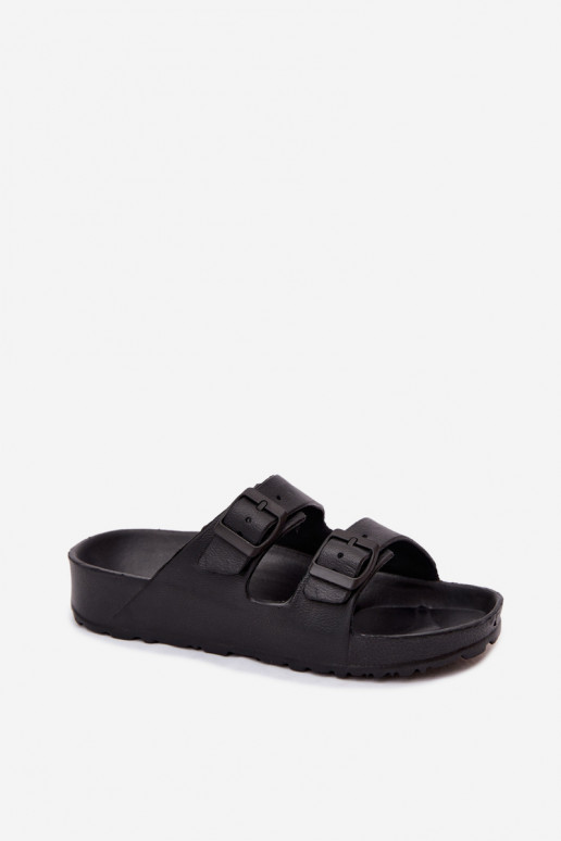 Chanclas ligeras negras para mujer con hebillas Calico
