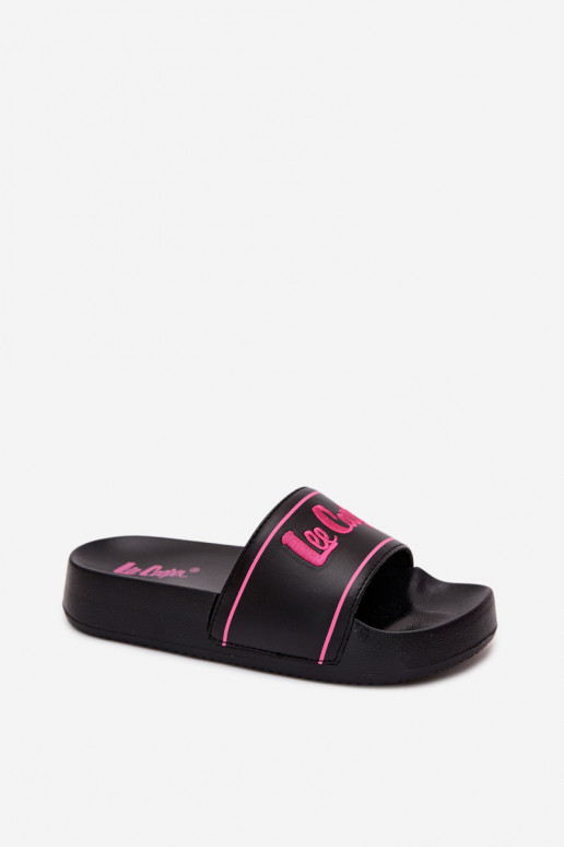 Chanclas negras para mujer con plataforma Lee Cooper