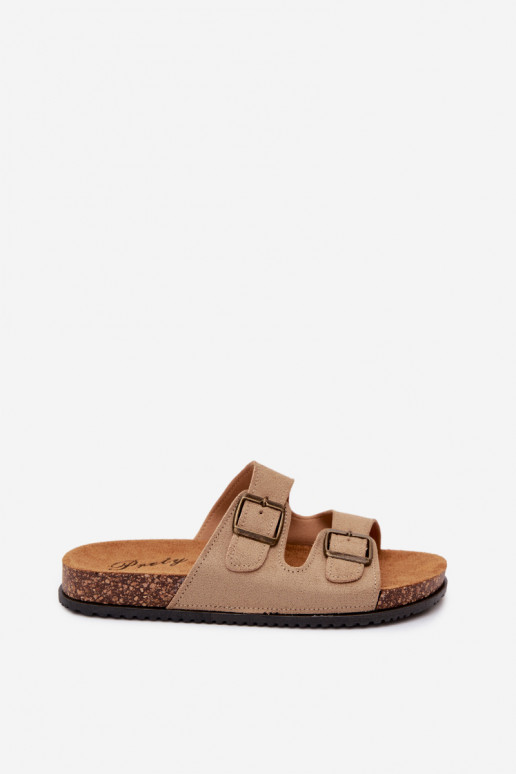 Zapatillas de mujer color arena con hebillas Brigid