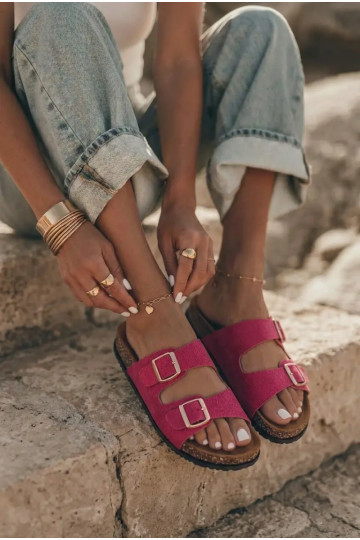 Zapatillas de mujer rosas con hebillas Brigid