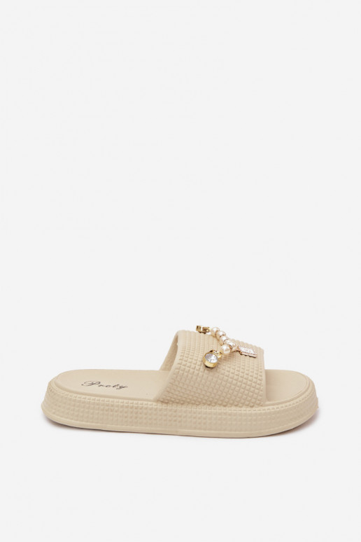 Zapatillas de mujer color arena ligeras con adornos Rosehip