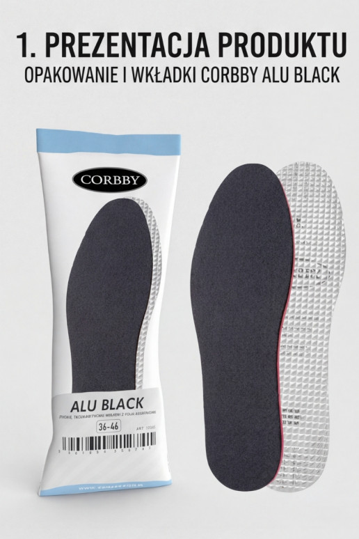 Corbby ALU NEGRO Plantillas tricapa con lámina de aluminio.