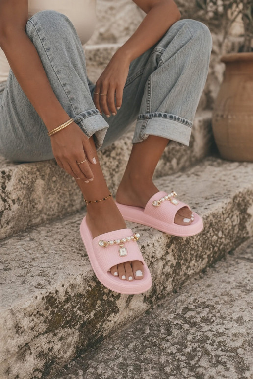Zapatillas de mujer rosas ligeras con adornos Rosehip