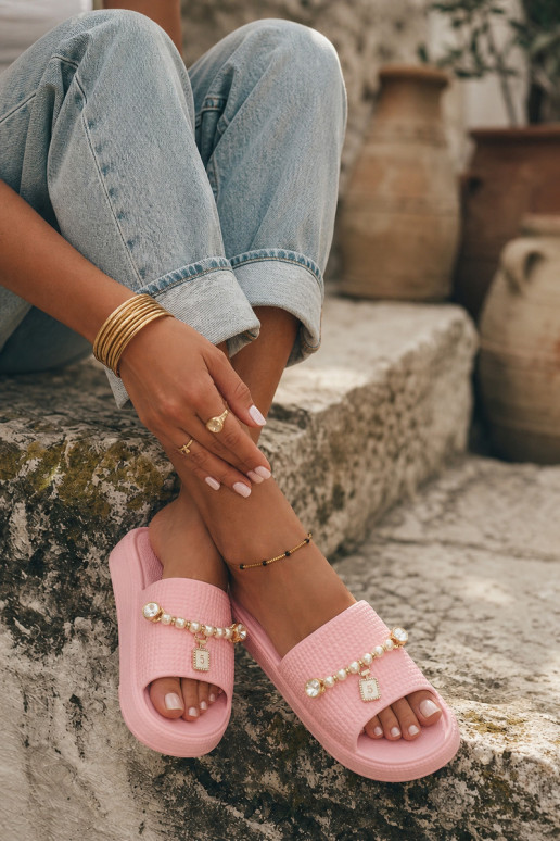 Zapatillas de mujer rosas ligeras con adornos Rosehip