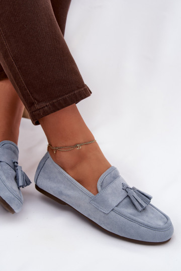 Mocasines de mujer con borlas en azul Clarisse