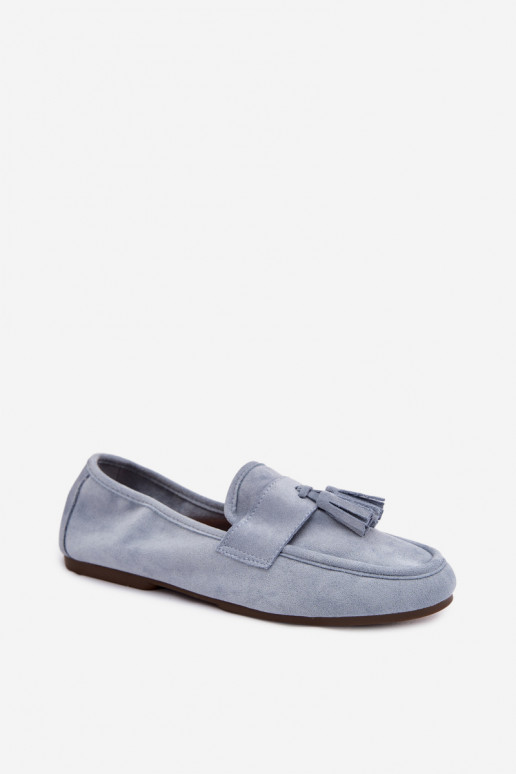 Mocasines de mujer con borlas en azul Clarisse