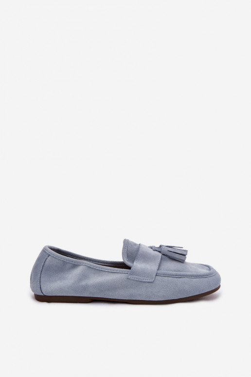 Mocasines de mujer con borlas en azul Clarisse