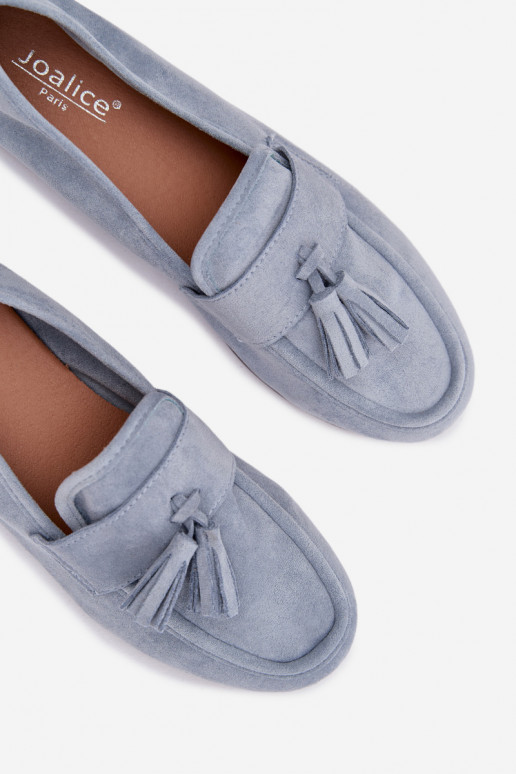 Mocasines de mujer con borlas en azul Clarisse