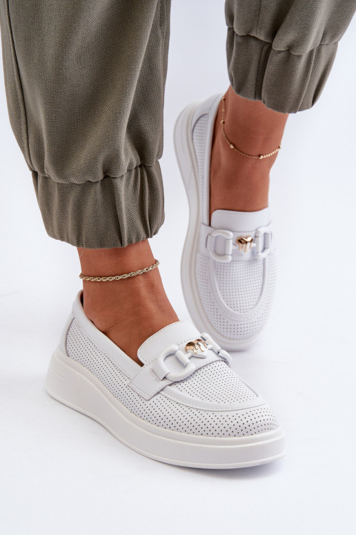 Mocasines de plataforma para mujer en color blanco S.Barski LR720