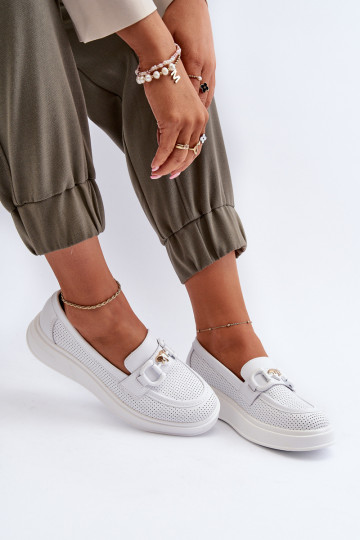 Mocasines de plataforma para mujer en color blanco S.Barski LR720 2