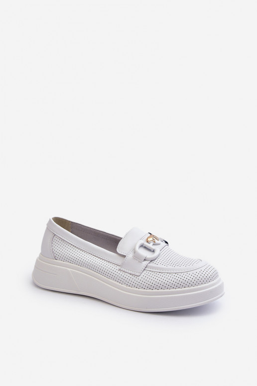 Mocasines de plataforma para mujer en color blanco S.Barski LR720