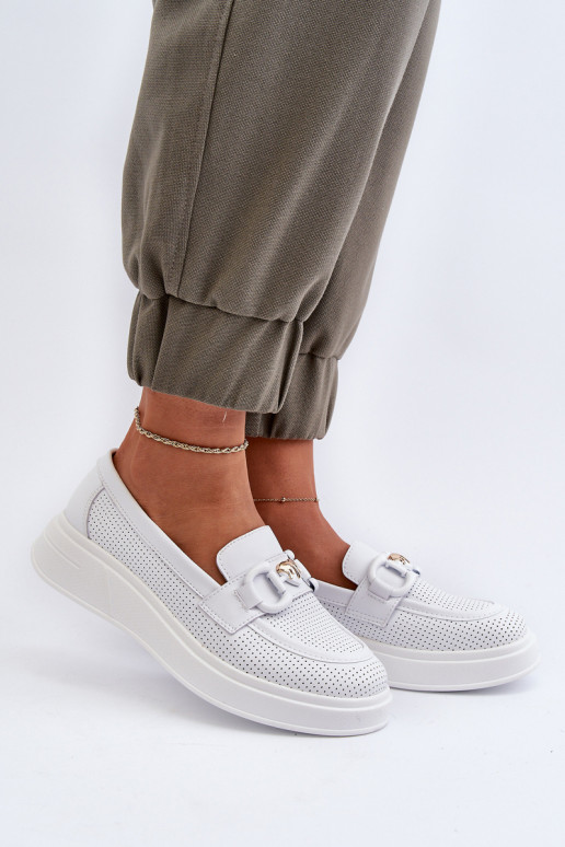 Mocasines de plataforma para mujer en color blanco S.Barski LR720