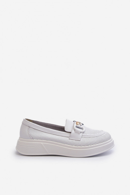 Mocasines de plataforma para mujer en color blanco S.Barski LR720