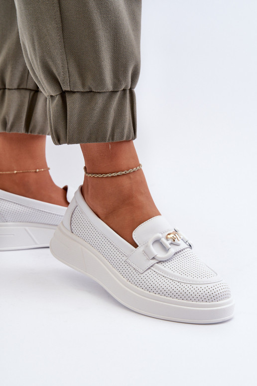 Mocasines de plataforma para mujer en color blanco S.Barski LR720