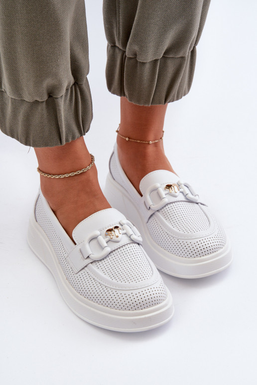 Mocasines de plataforma para mujer en color blanco S.Barski LR720