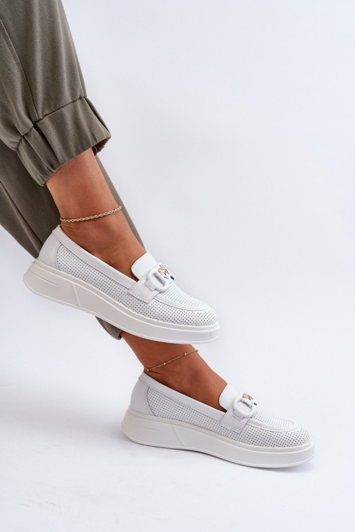 Mocasines de plataforma para mujer en color blanco S.Barski LR720