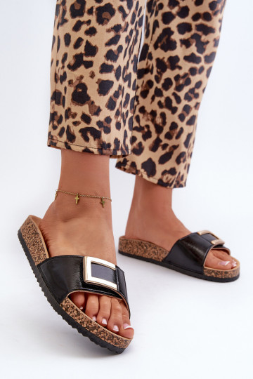 Zapatillas de mujer con plataforma y adornos en color negro Elleriome 2