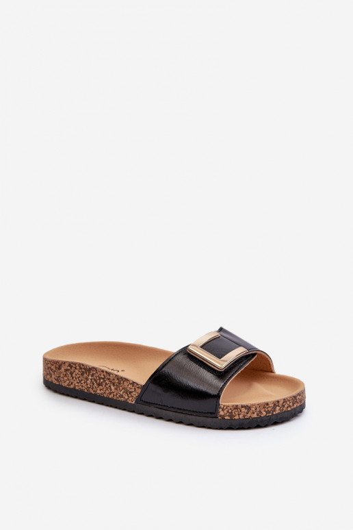 Zapatillas de mujer con plataforma y adornos en color negro Elleriome