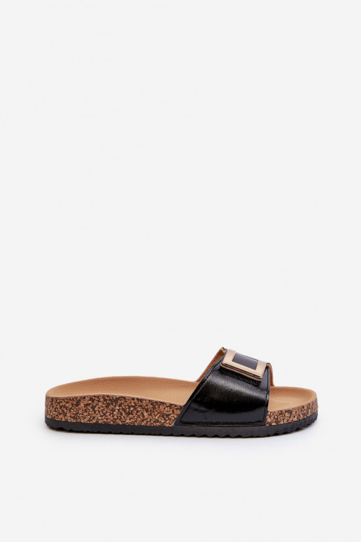 Zapatillas de mujer con plataforma y adornos en color negro Elleriome