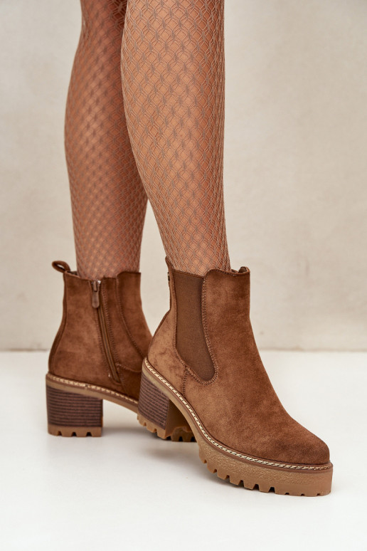 Botines aislados para mujer de ante sintético en color marrón Irissinae