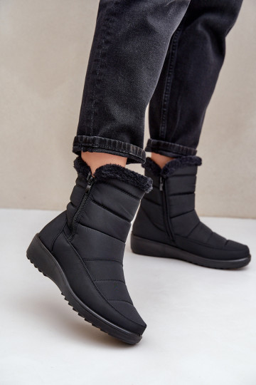 Botas de nieve para mujer con piel en color negro Fiorittia 2