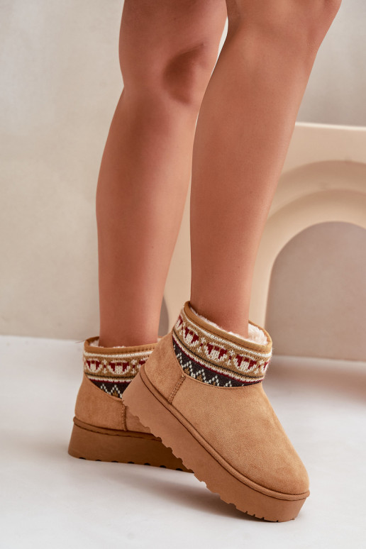 Botas de nieve marrones con patrones y plataforma Avatharia
