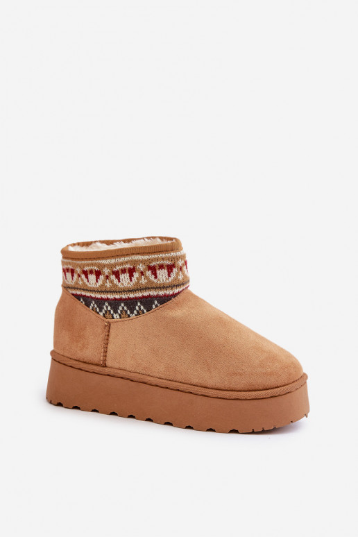 Botas de nieve marrones con patrones y plataforma Avatharia