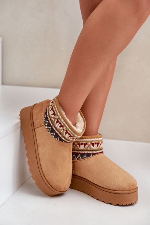 Botas de nieve marrones con patrones y plataforma Avatharia
