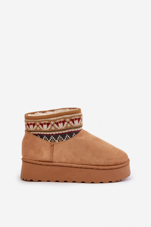 Botas de nieve marrones con patrones y plataforma Avatharia